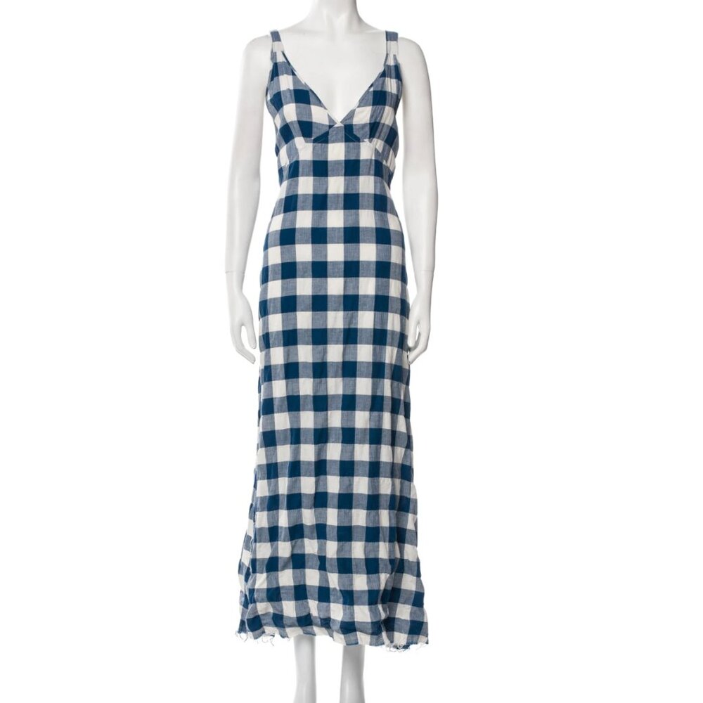R13  Plaid Print Long Dress